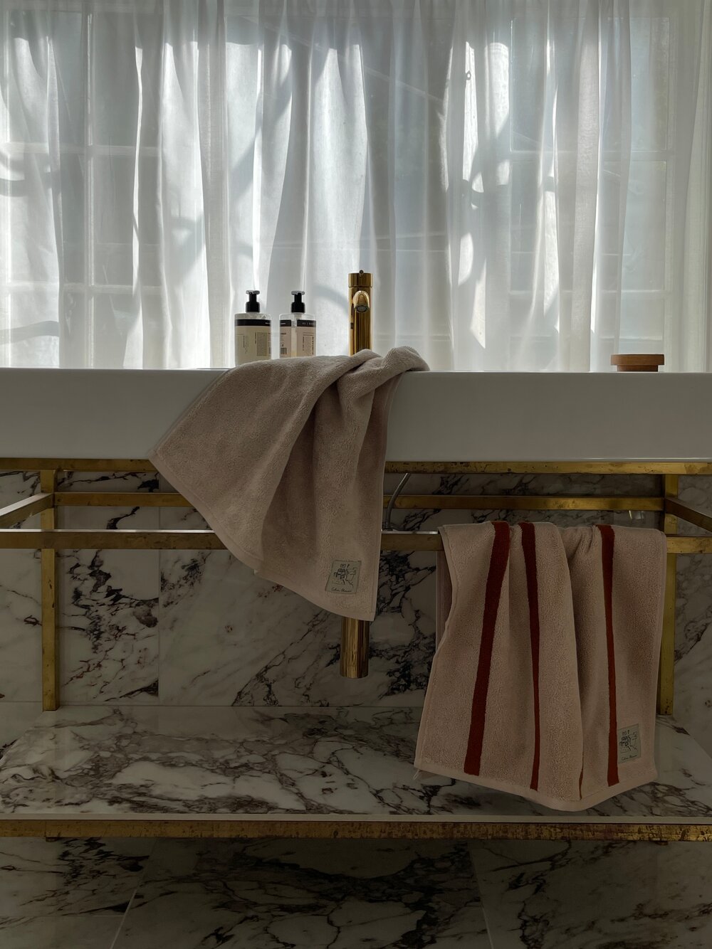 Solid håndklæde - Karamel